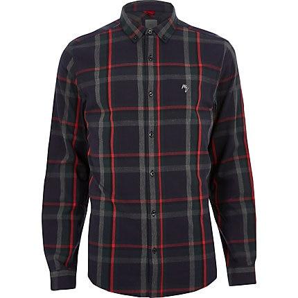 River Island Mens Slim Fit Check Print Shirt