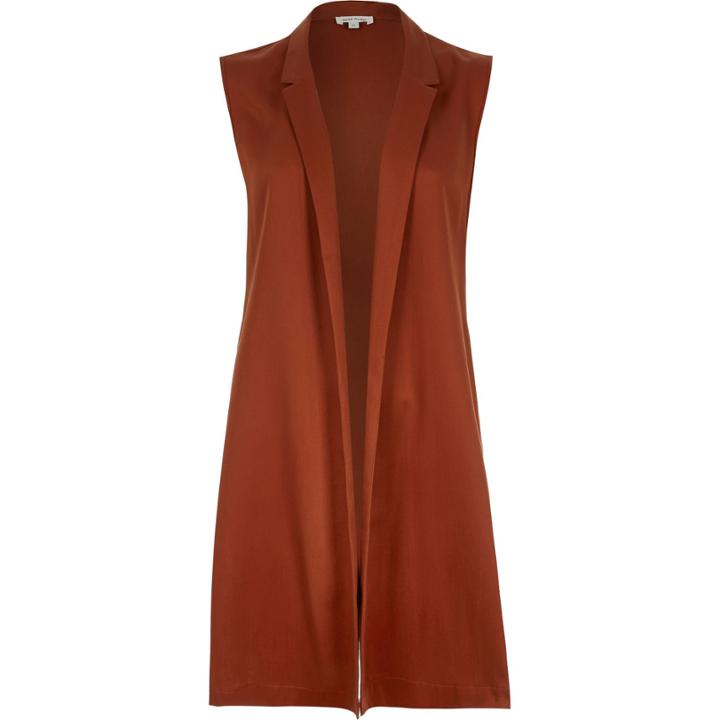 River Island Womens Rust Sleeveless Jacket