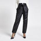River Island Womens Leather Tie Belted Peg Trousers