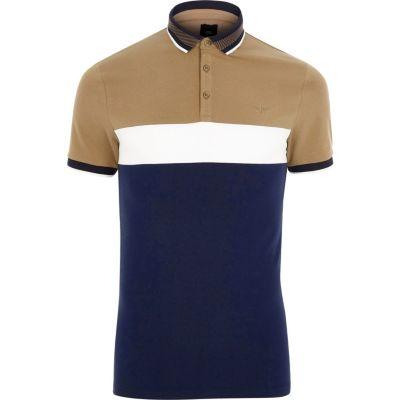 River Island Mens Big And Tall Block Slim Fit Polo Shirt