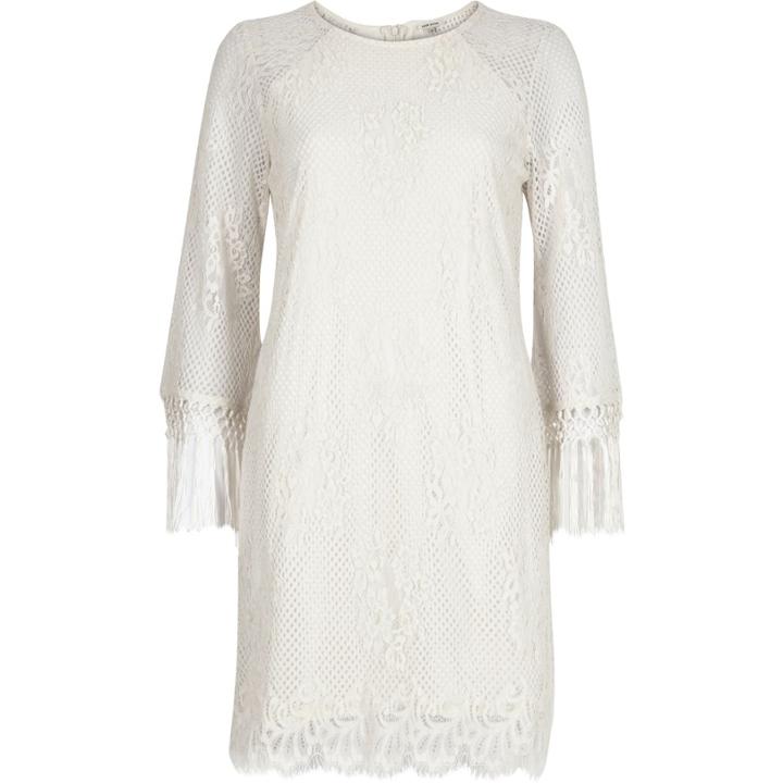River Island Womens Lace Tassel Sleeve Swing Dress