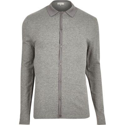 River Island Mens Button-up Short Sleeve Sweater
