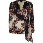 River Island Womens Floral Print Wrap Front Blouse