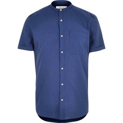 River Island Mens Short Sleeve Grandad Shirt