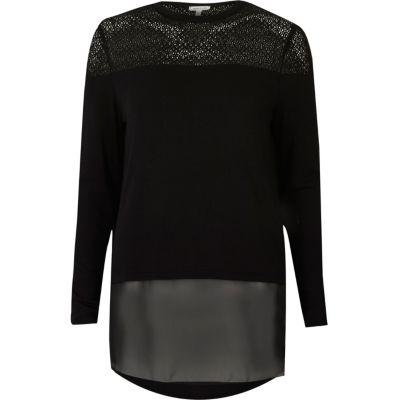 River Island Womens Lace And Mesh Panel Top