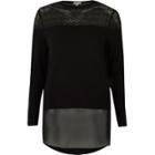 River Island Womens Lace And Mesh Panel Top