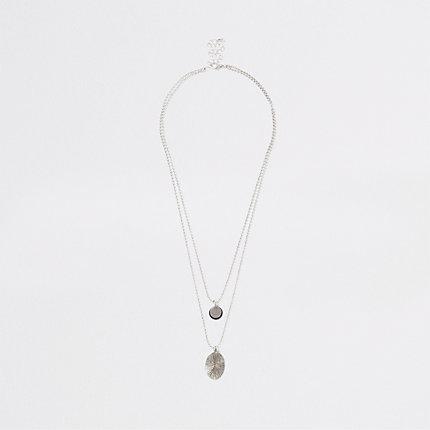 River Island Mens Silver Colour Layered Necklace