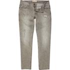 River Island Mensgrey Distress Dylan Slim Jeans