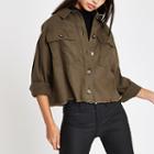 River Island Womens Cropped Army Shacket