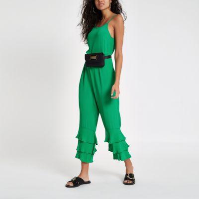 River Island Womens Tiered Frill Leg Jumpsuit