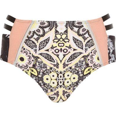 River Island Womens Floral Print High Waisted Bikini Bottoms