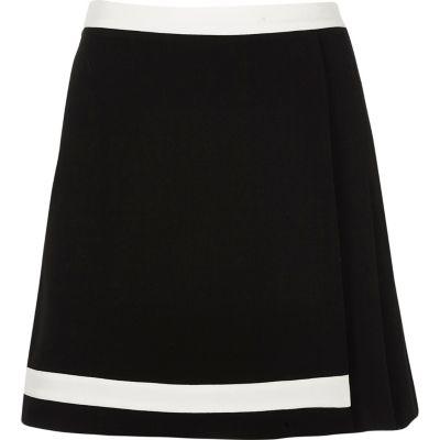 River Island Womens Pleated Mini Skirt With White Trim