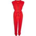 River Island Womens Zip-up Short Sleeve Jumpsuit