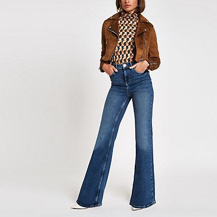 River Island Womens Suede Cropped Biker Jacket