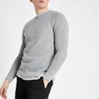 River Island Mens Slim Fit Stitch Long Sleeve Sweater