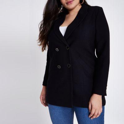 River Island Womens Plus Double Breasted Longline Blazer