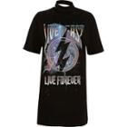River Island Womens Live Forever Print Choker Jumbo T-shirt