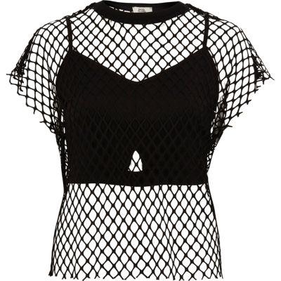 River Island Womens Mesh Bralette T-shirt