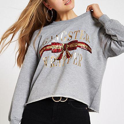 River Island Womens 'gangster Wrapper' Christmas Sweatshirt