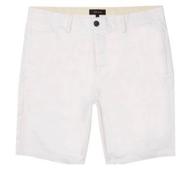 River Island Mens White Slim Fit Bermuda Shorts