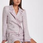 River Island Womens Double-breasted Boucle Jacket