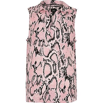 River Island Womens Petite Snake Print Blouse