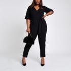 River Island Womens Plus Wrap Tie Waist Jumpsuit