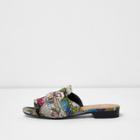 River Island Womens Floral Jacquard Backless Loafers