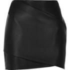 River Island Womens Leather Look Wrap Mini Skirt