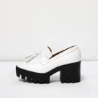 River Island Womens White Chunky Heeled Loafers