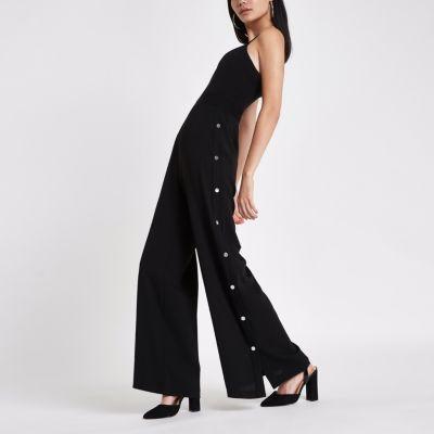 River Island Womens V Neck Popper Side Jumpsuit