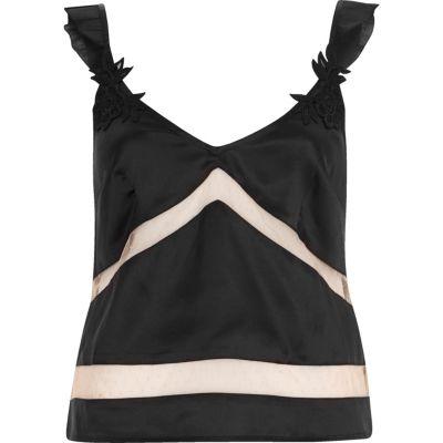 River Island Womens Satin Frill Cami Pajama Top