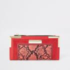 River Island Womens Snake Print Quilted Fold Out Purse