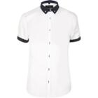 River Island Menswhite Casual Contrast Collar Slim Fit Shirt