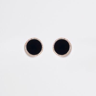River Island Womens Large Round Diamante Clip On Earrings