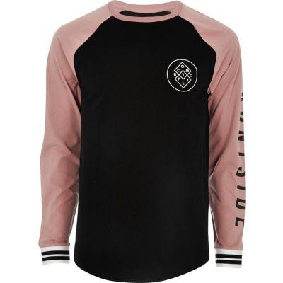 River Island Mens Print Raglan Long Sleeve T-shirt