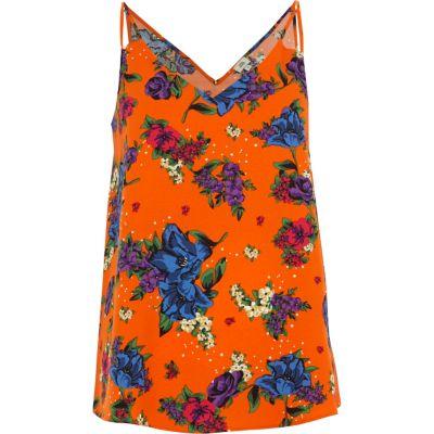 River Island Womens Floral Print Split Strap Cami Top