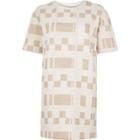 River Island Womens Check Print Longline T-shirt