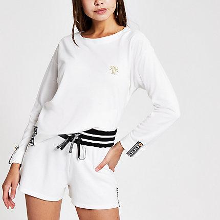 River Island Womens White Ri Runner Shorts
