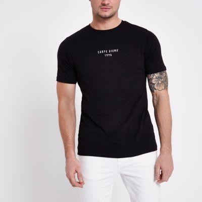 River Island Mens Carpe Diem' Slim Fit T-shirt