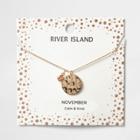 River Island Womens Gem November Birthstone Necklace