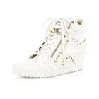River Island Womens White Studded Wedge High Top Sneakers