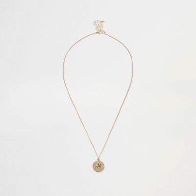 River Island Mens Gold Tone Coin Necklace