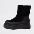 River Island Womens Suede Fabric Chunky Sole Boots