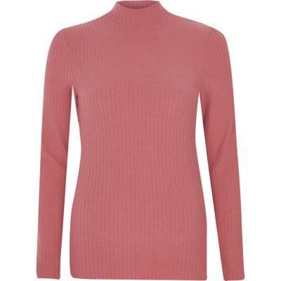 River Island Womens Brushed Rib High Neck Fitted Top