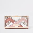 River Island Womens Glitter Cutabout Clip Top Purse