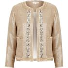 River Island Womens Metallic Embellished Boucle Jacket