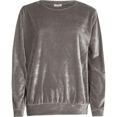 River Island Womens Metallic Velour Sweatshirt