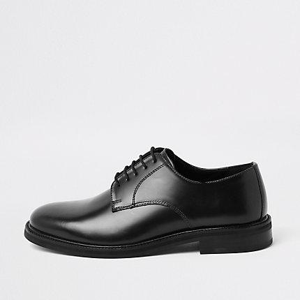 River Island Mens High Shine Leather Derby Shoes