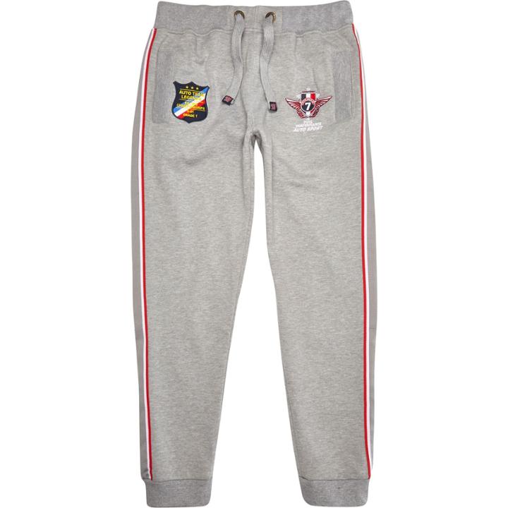 River Island Mensgrey Racing Badge Joggers